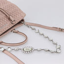 Miu Miu Matelasse Chain Shoulder Bag Leather 2way Pink Silver Auth 206292A-17