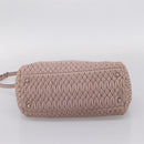 Miu Miu Matelasse Chain Shoulder Bag Leather 2way Pink Silver Auth 206292A-5