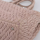 Miu Miu Matelasse Chain Shoulder Bag Leather 2way Pink Silver Auth 206292A-20