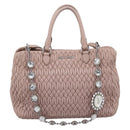 Miu Miu Matelasse Chain Shoulder Bag Leather 2way Pink Silver Auth 206292A-13
