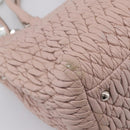 Miu Miu Matelasse Chain Shoulder Bag Leather 2way Pink Silver Auth 206292A-23