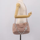 Miu Miu Matelasse Chain Shoulder Bag Leather 2way Pink Silver Auth 206292A-30