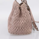 Miu Miu Matelasse Chain Shoulder Bag Leather 2way Pink Silver Auth 206292A-3