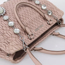 Miu Miu Matelasse Chain Shoulder Bag Leather 2way Pink Silver Auth 206292A-15