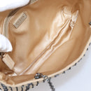 PRADA Chain Hand Bag Satin Gold Auth 206293M-11