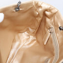 PRADA Chain Hand Bag Satin Gold Auth 206293M-18
