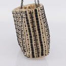 PRADA Chain Hand Bag Satin Gold Auth 206293M-4