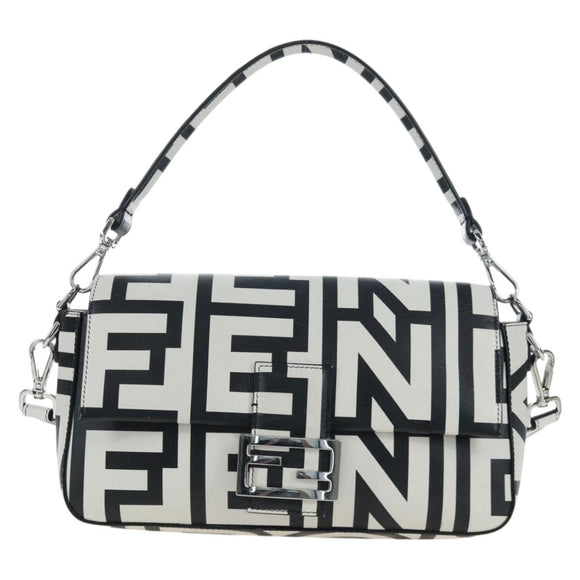 FENDI Mamma Baguette Shoulder Bag Leather Mark Jacobs Black 8BR600 Auth 206295M
