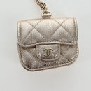 CHANEL Matelasse Coin Purse & AirPods Pro Case Lamb Skin Gold CC Auth 206296M-25