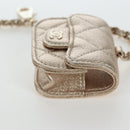CHANEL Matelasse Coin Purse & AirPods Pro Case Lamb Skin Gold CC Auth 206296M-28