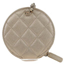 CHANEL Matelasse Coin Purse & AirPods Pro Case Lamb Skin Gold CC Auth 206296M-3