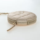 CHANEL Matelasse Coin Purse & AirPods Pro Case Lamb Skin Gold CC Auth 206296M-7