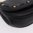 Salvatore Ferragamo Vala Chain Shoulder Bag Leather Black Gold Auth 206299-10