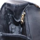 Salvatore Ferragamo Vala Chain Shoulder Bag Leather Black Gold Auth 206299-21
