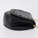 Salvatore Ferragamo Vala Chain Shoulder Bag Leather Black Gold Auth 206299-4