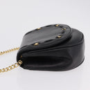Salvatore Ferragamo Vala Chain Shoulder Bag Leather Black Gold Auth 206299-5