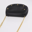 Salvatore Ferragamo Vala Chain Shoulder Bag Leather Black Gold Auth 206299-6