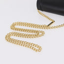 Salvatore Ferragamo Vala Chain Shoulder Bag Leather Black Gold Auth 206299-7