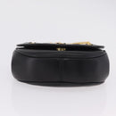 Salvatore Ferragamo Vala Chain Shoulder Bag Leather Black Gold Auth 206299-9
