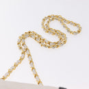 CHANEL Matelasse Chain Shoulder Bag Lamb Skin Gold White CC Auth 206300SAV-15