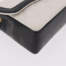 CHANEL Matelasse Chain Shoulder Bag Lamb Skin Gold White CC Auth 206300SAV-16