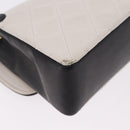 CHANEL Matelasse Chain Shoulder Bag Lamb Skin Gold White CC Auth 206300SAV-18