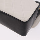 CHANEL Matelasse Chain Shoulder Bag Lamb Skin Gold White CC Auth 206300SAV-19