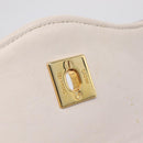 CHANEL Matelasse Chain Shoulder Bag Lamb Skin Gold White CC Auth 206300SAV-24