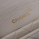 CHANEL Matelasse Chain Shoulder Bag Lamb Skin Gold White CC Auth 206300SAV-26