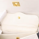 CHANEL Matelasse Chain Shoulder Bag Lamb Skin Gold White CC Auth 206300SAV-31
