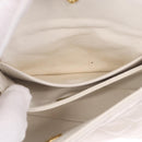 CHANEL Matelasse Chain Shoulder Bag Lamb Skin Gold White CC Auth 206300SAV-32