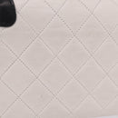 CHANEL Matelasse Chain Shoulder Bag Lamb Skin Gold White CC Auth 206300SAV-4