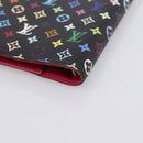 LOUIS VUITTON Monogram Multicolor Agenda PM Cover Black R21076 Auth 206303A-15