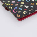 LOUIS VUITTON Monogram Multicolor Agenda PM Cover Black R21076 Auth 206303A-16