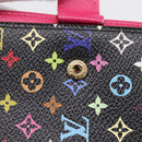 LOUIS VUITTON Monogram Multicolor Agenda PM Cover Black R21076 Auth 206303A-8