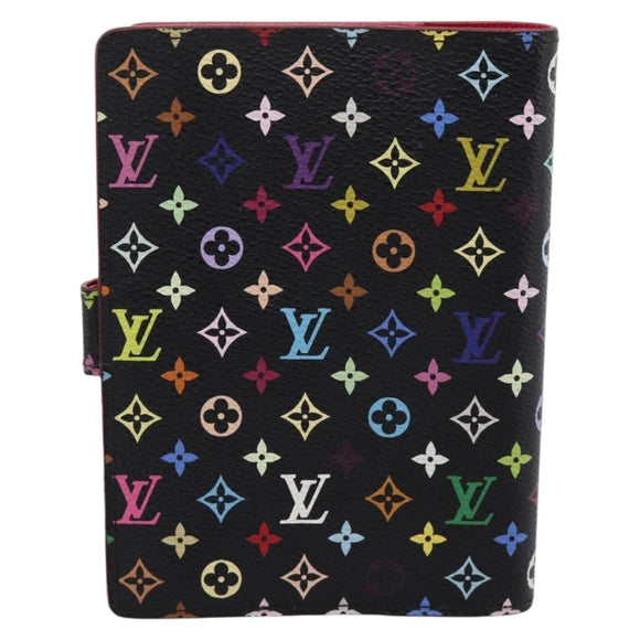 LOUIS VUITTON Monogram Multicolor Agenda PM Cover Black R21076 Auth 206303A