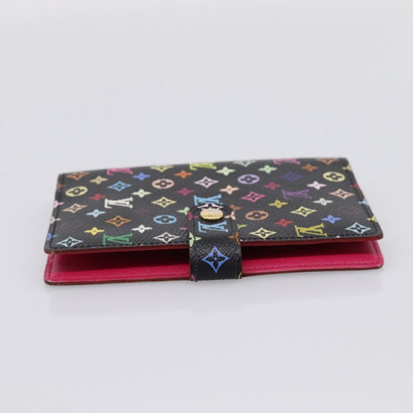 LOUIS VUITTON Monogram Multicolor Agenda PM Cover Black R21076 Auth 206303A