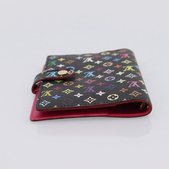 LOUIS VUITTON Monogram Multicolor Agenda PM Cover Black R21076 Auth 206303A