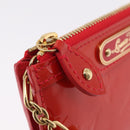 LOUIS VUITTON Vernis Pochette Cle NM Purse Rouge Grunadine M91737 LV Auth 206305-10