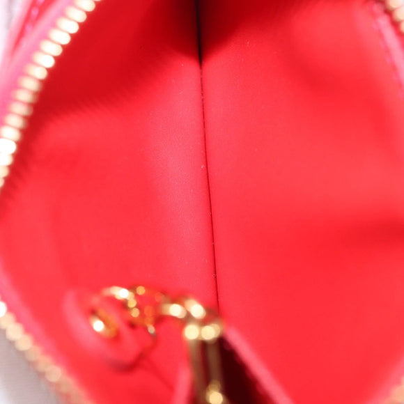 LOUIS VUITTON Vernis Pochette Cle NM Purse Rouge Grunadine M91737 LV Auth 206305