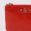 LOUIS VUITTON Vernis Pochette Cle NM Purse Rouge Grunadine M91737 LV Auth 206305-2