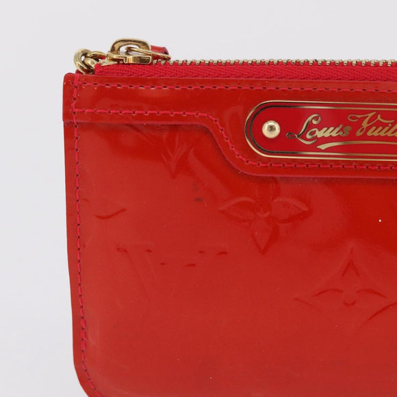 LOUIS VUITTON Vernis Pochette Cle NM Purse Rouge Grunadine M91737 LV Auth 206305