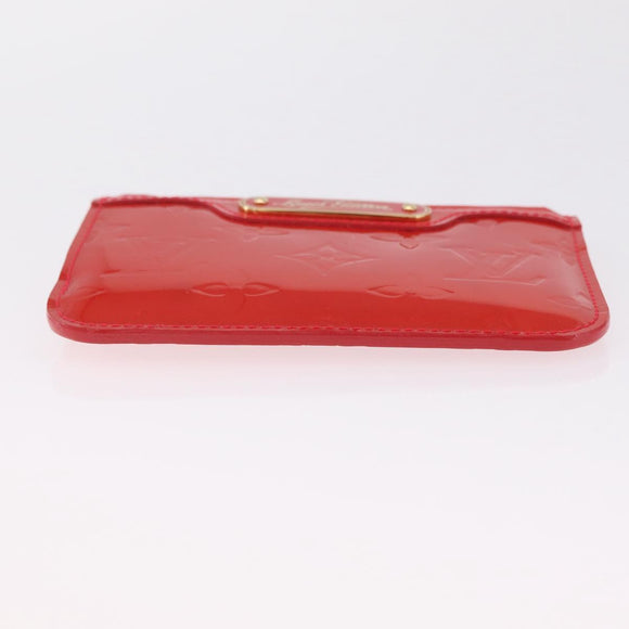 LOUIS VUITTON Vernis Pochette Cle NM Purse Rouge Grunadine M91737 LV Auth 206305