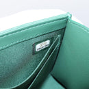 CHANEL V Stitch Chain Shoulder Bag Lamb Skin Green Gold CC Auth 206308SAM-23