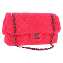 CHANEL Matelasse 30 Chain Shoulder Bag Pile Pink Silver CC Auth 206311SAM-1