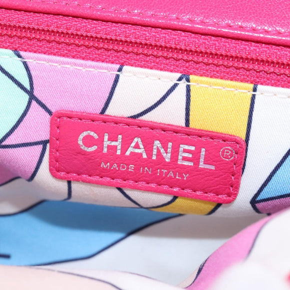 CHANEL Matelasse 30 Chain Shoulder Bag Pile Pink Silver CC Auth 206311SAM