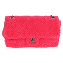 CHANEL Matelasse 30 Chain Shoulder Bag Pile Pink Silver CC Auth 206311SAM-2