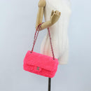 CHANEL Matelasse 30 Chain Shoulder Bag Pile Pink Silver CC Auth 206311SAM-26