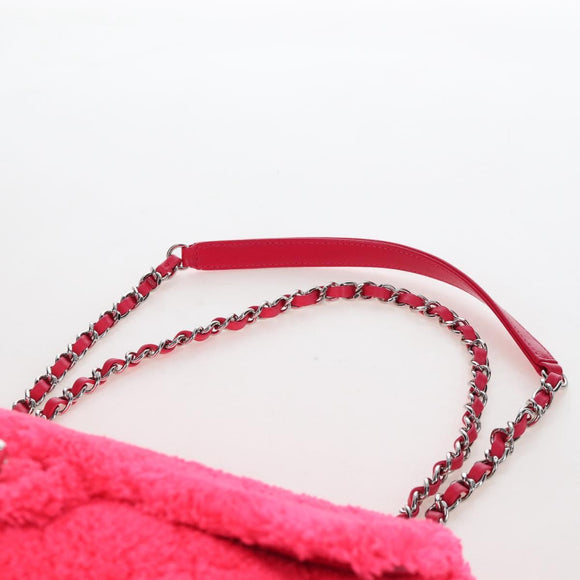 CHANEL Matelasse 30 Chain Shoulder Bag Pile Pink Silver CC Auth 206311SAM