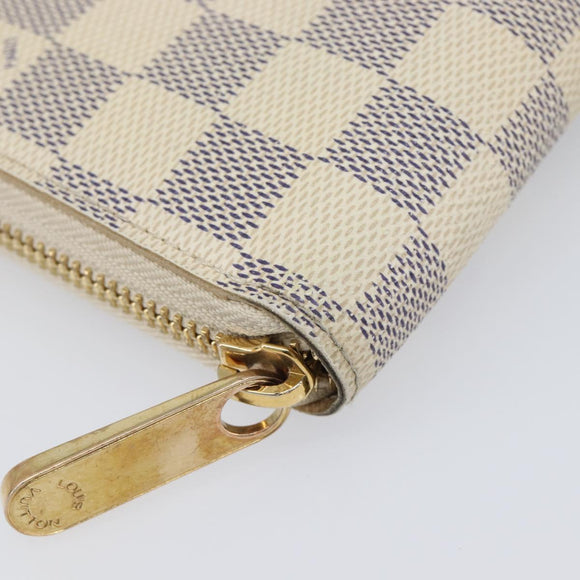 LOUIS VUITTON Damier Azur Zippy Wallet Long Wallet N60019 LV Auth 206314